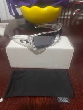 Oakley Clear Frame Sunglasses with Black Smoke Lenses